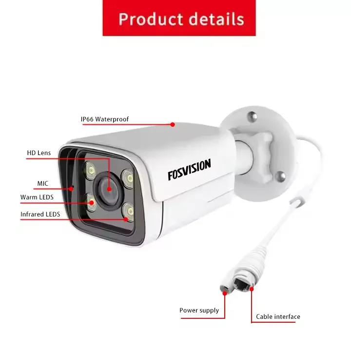 fosvision new product 5mp Ip Poe Nvr CCTV Camera System Camera Kit Set 8 Channel Nvr Home Security Cctv System 1HDD