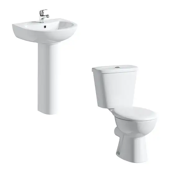  Modern design bathroom rimless close coupled europe ceramic toilet suite with full pedestal