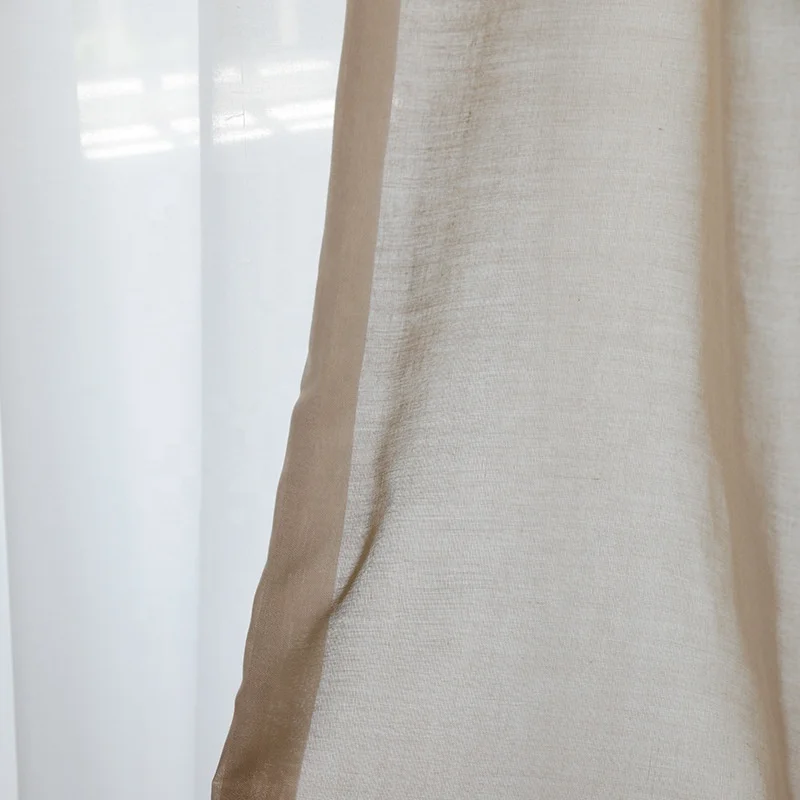 Wholesale Plain Bright Window Curtains For The Living Room Luxury Bedroom Hotel Thermal Insulated Hemp Fabric