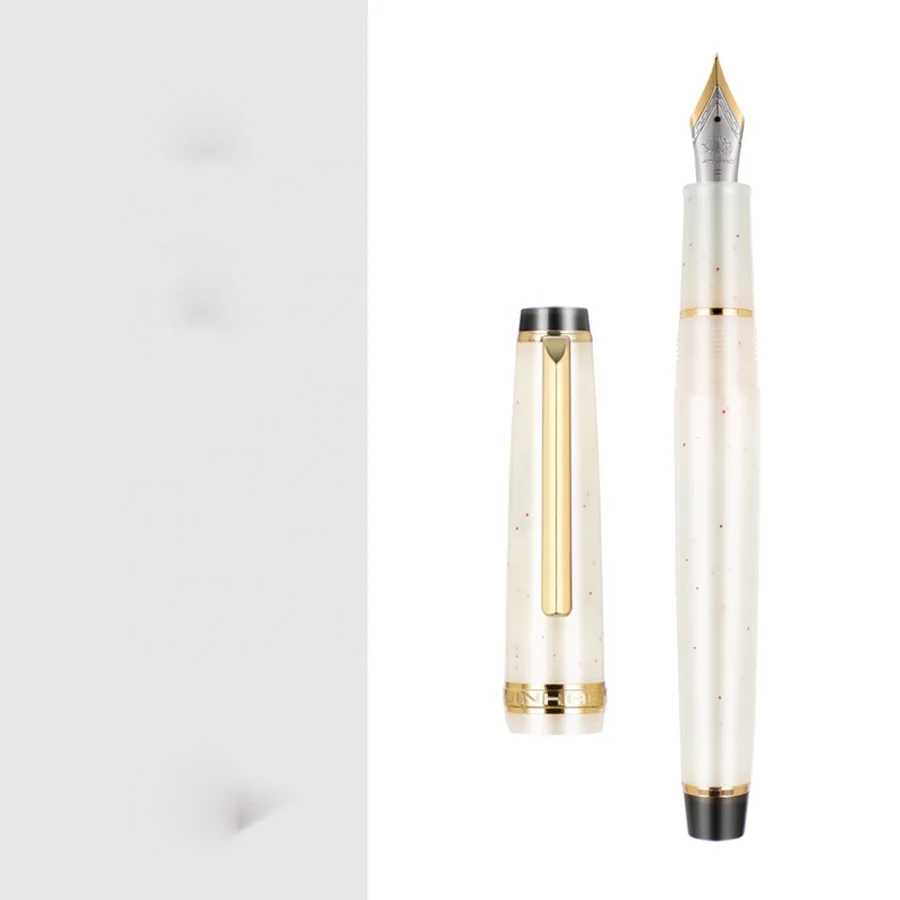 Jinhao 82 unqie design acrylic golden clip iridium nib student calligraphy writing pen with converter