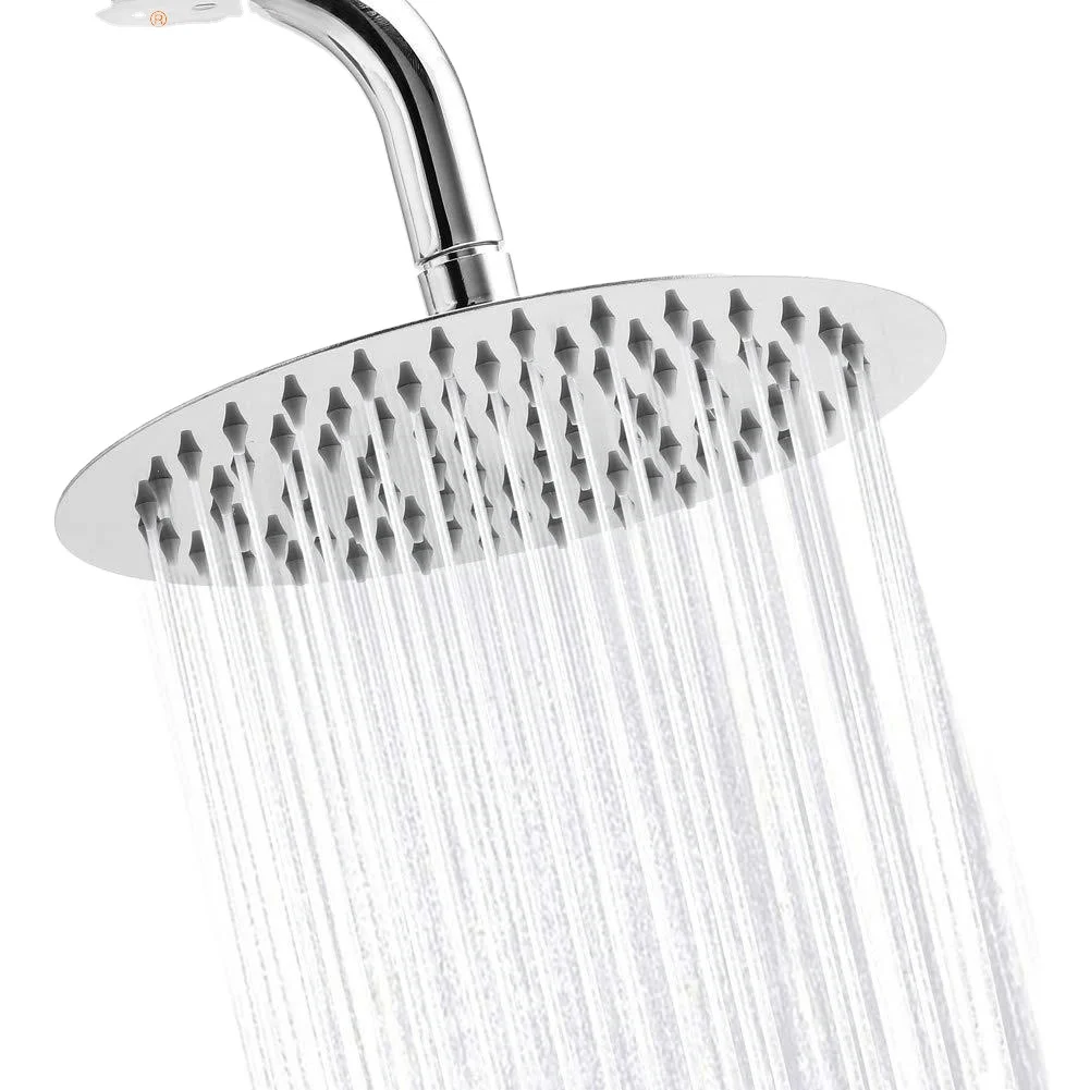 Beelee BS3208 Durable Custom Ultra-thin 8-inch Douche Ceiling Water Saving Waterfall Stainless Steel Rainfall Round Shower Head