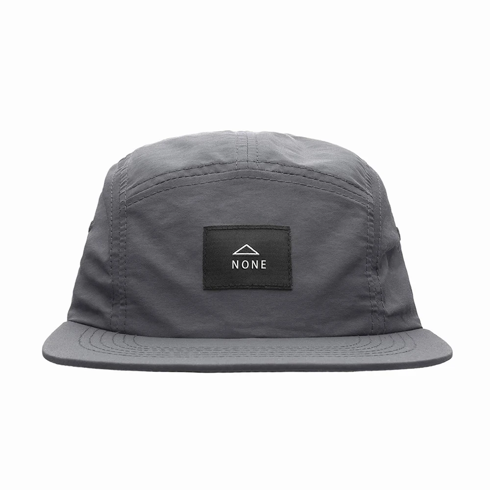 Wholesale five panel Breathable Lightweight Nylon hat Waterproof quick dry cap custom unstructured 5 Panel Snapback Cap Hats