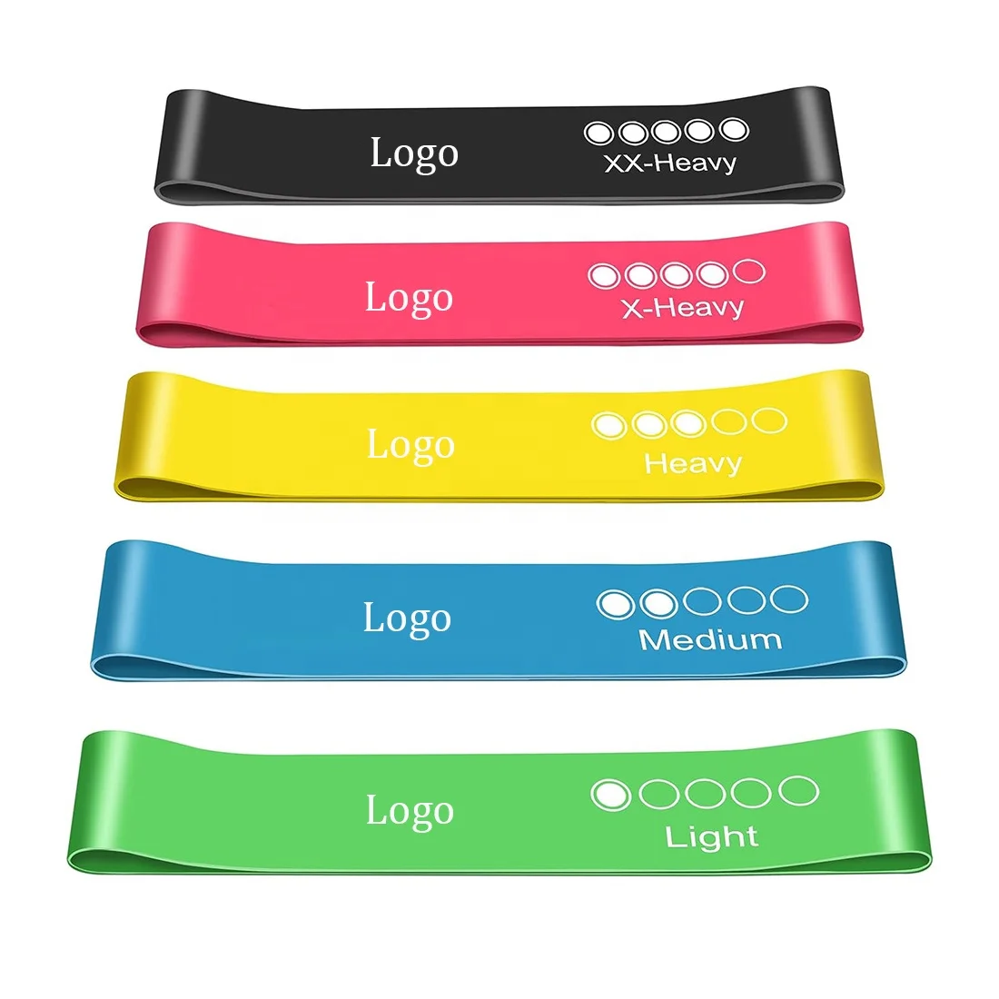 Custom Logo Mini Loop Fitness Bands Set Elastic Latex Resistance Training Equipment Home Gym Workout Yoga Exercise Rubber