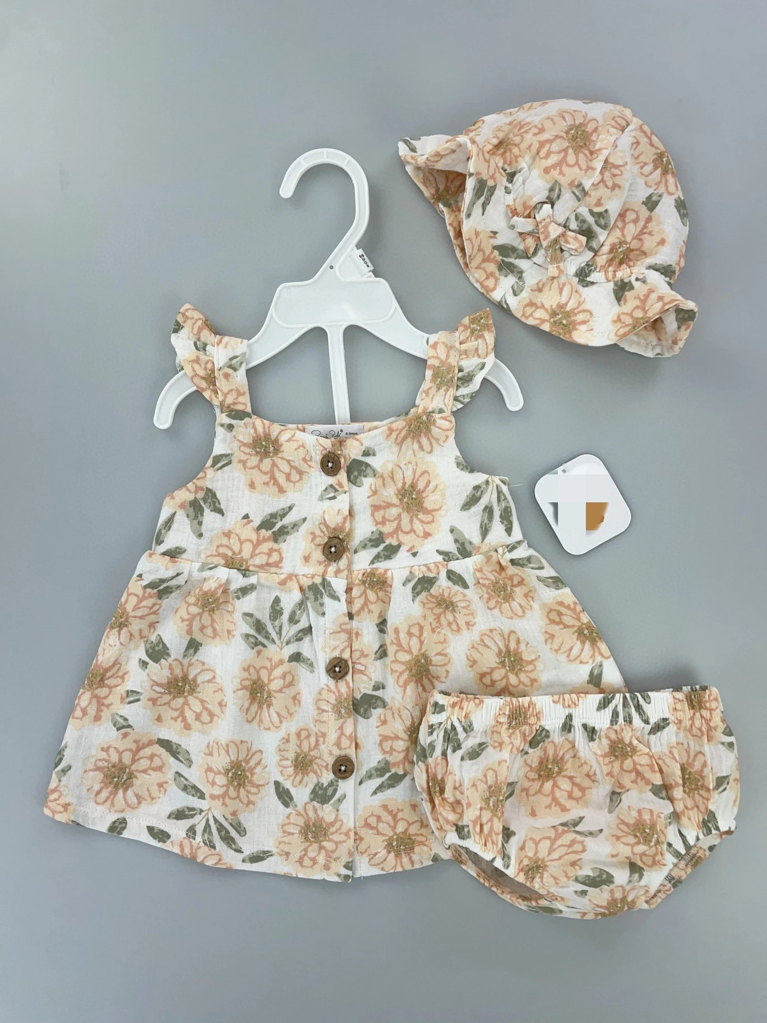 Fashion Wholesale Infant Girl 3PCS Cotton Clothing Set Newborn Baby Hat Top Underwear Outfit Comfortable Toddler Wear