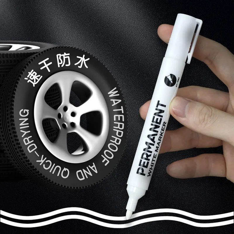 Quick drying white paint pen permanent waterproof tire paint marker for cars