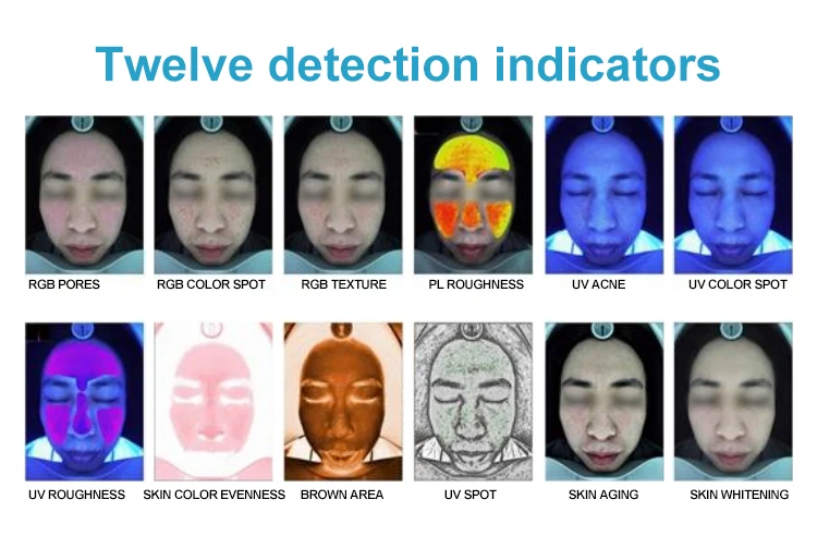 Skin Detector Analyzer Face Machine Facial Scanner Hotscalp Dual Light Ai Smart Skin Detector