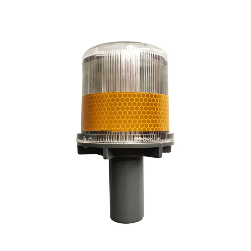 Roadside emergency Solar LED flashing warning beacon light with reflective tape