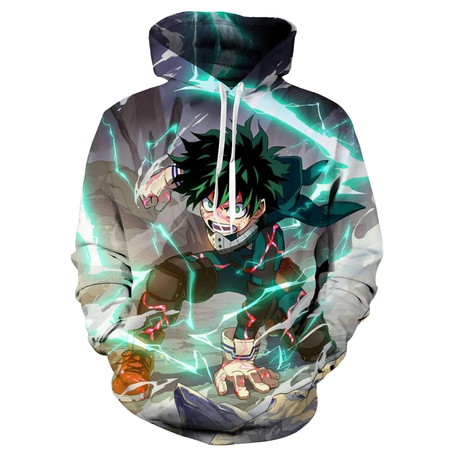 2021 New cross-border 3D digital Printing anime My Hero Academy trend hoodie for men women Adult children