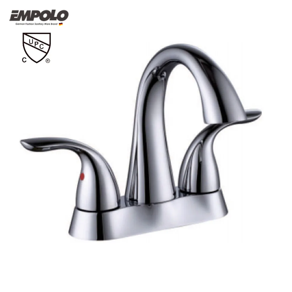 Empolo 3 Hole Widespread Brass Chrome Bathroom Faucet With cUPC Water Supply Lines