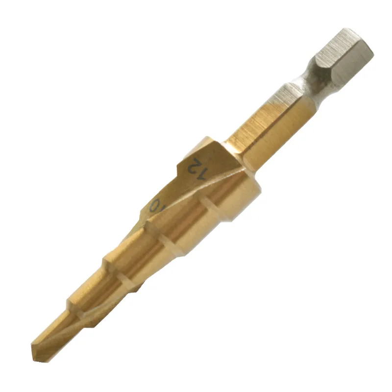 3pcs screw Titanium-Coated High-Speed Steel Step Drill Bit Set Quick Change 4-32mm  Hex Shank Metal Hole Cutter