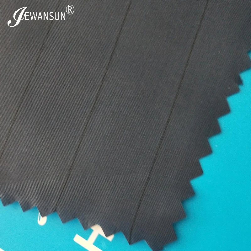 Can do 1.7CM100 polyester anti-static fabric stripe conductive silk polyester  dust-free work suit fabric polyester