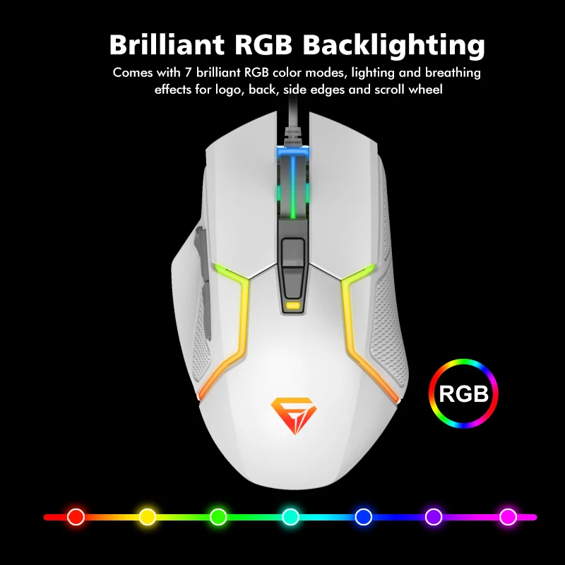 Проводная мышь игровая otical компьютер 7 Кнопка точек на дюйм Эргономика игровая мышь 3600 точек/дюйм “дышащими” световыми индикаторами игровой коврик для мыши