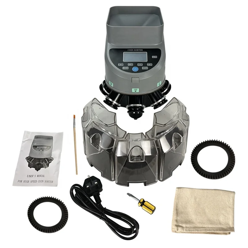 Up to 1200 pcs/min New High Speed Coin Counting Machine Israeli Shekels Coin Sorter  Mixed Coins Sum amount Counter