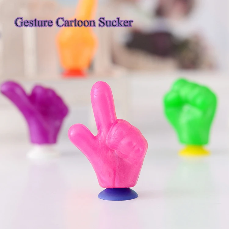 Лидер продаж 2021, самый дешевый на Amazon мини-Забавный жест в форме пальца, Мультяшные фигурки, присоска, верхняя часть ручки для детей