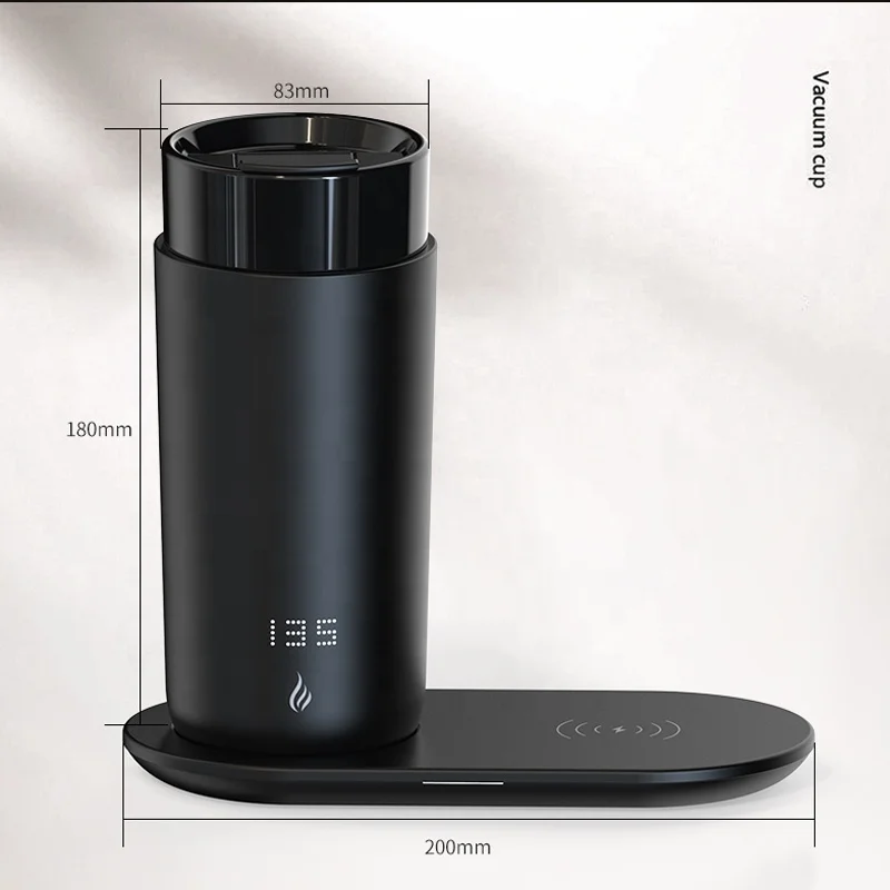 Custom Smart Water Tumbler Travel Sublimation Double Wall Stainless Steel Vacuum Insulated  Coffee Mug with Wireless Charging