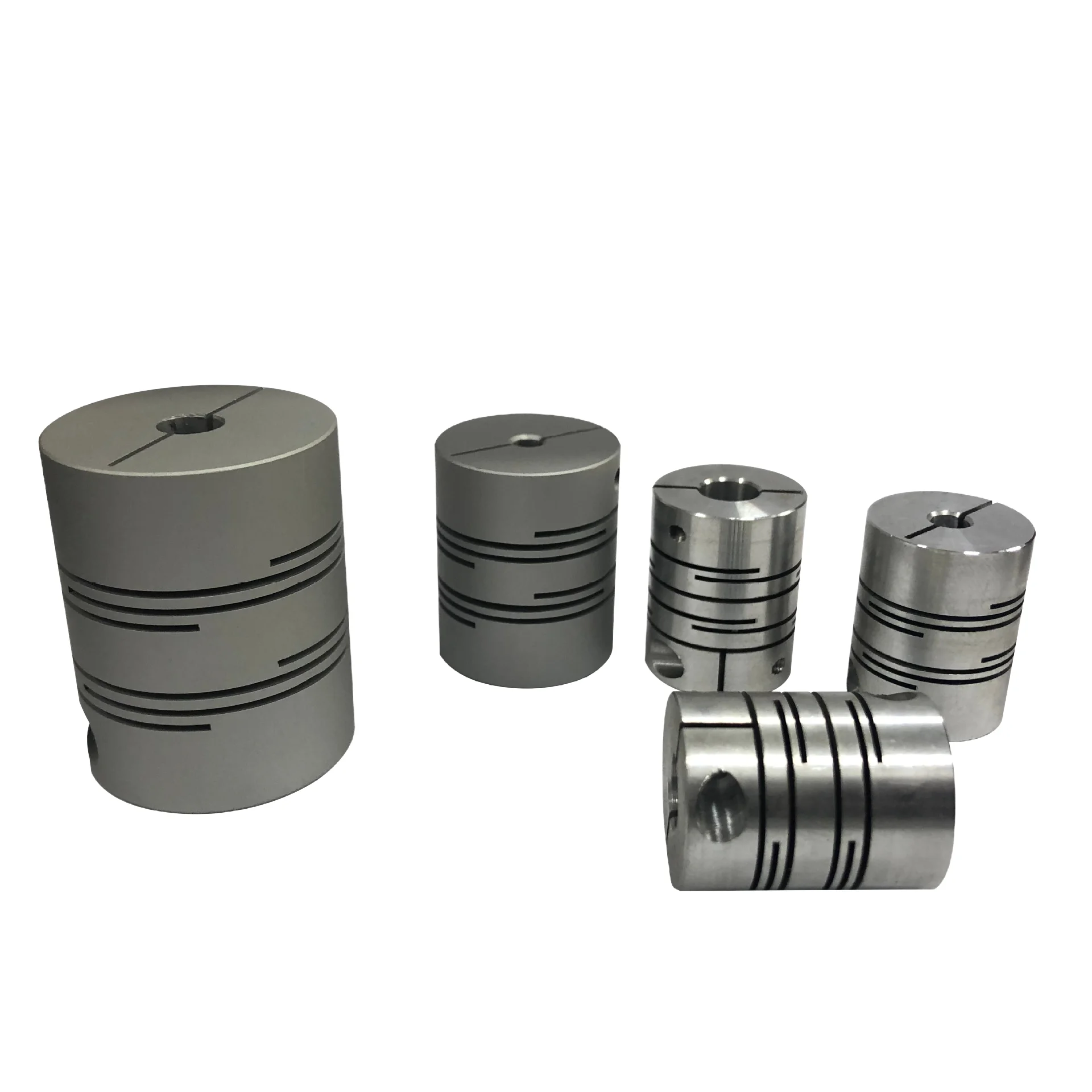 Custom-made CNC machining natural anodized aluminum shaft couplings CNC turning machinery couplings