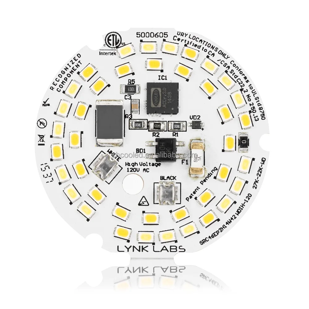 ACDrv Customized Single-side Round Aluminum PCB 12v LED Light Circuit Board