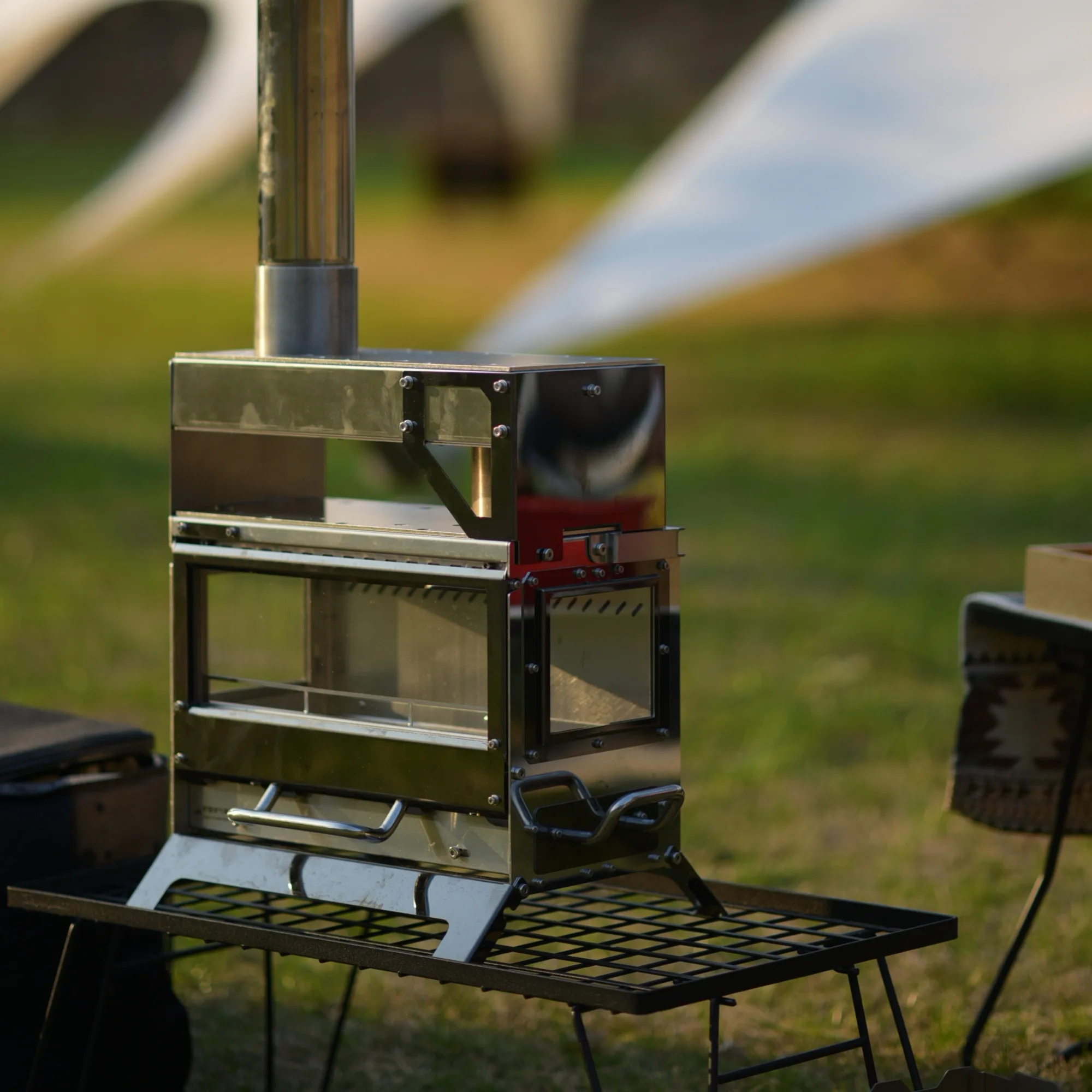 outdoor camping wood burning stove