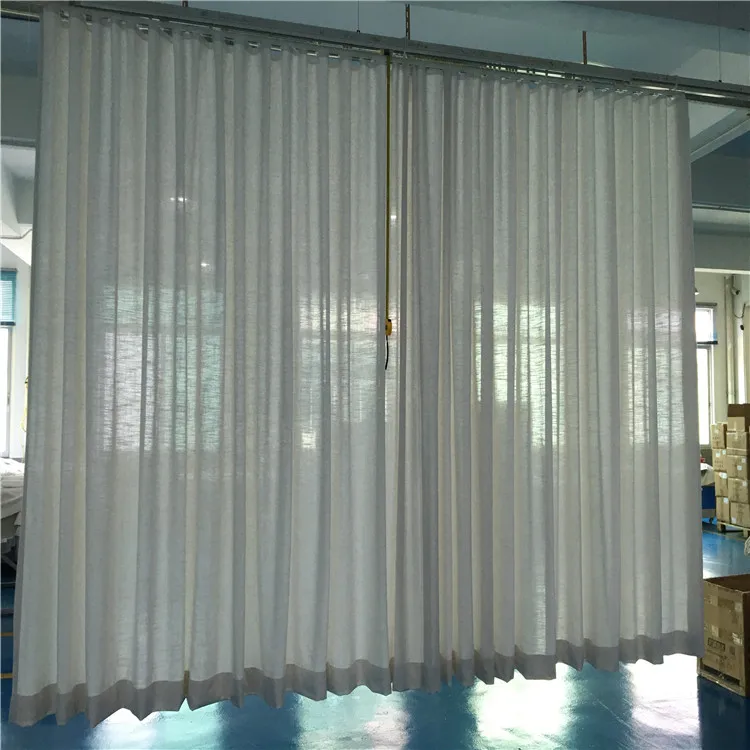 Remote Control Electric Ripple fold Sheer Drapery Motorized Window Curtain