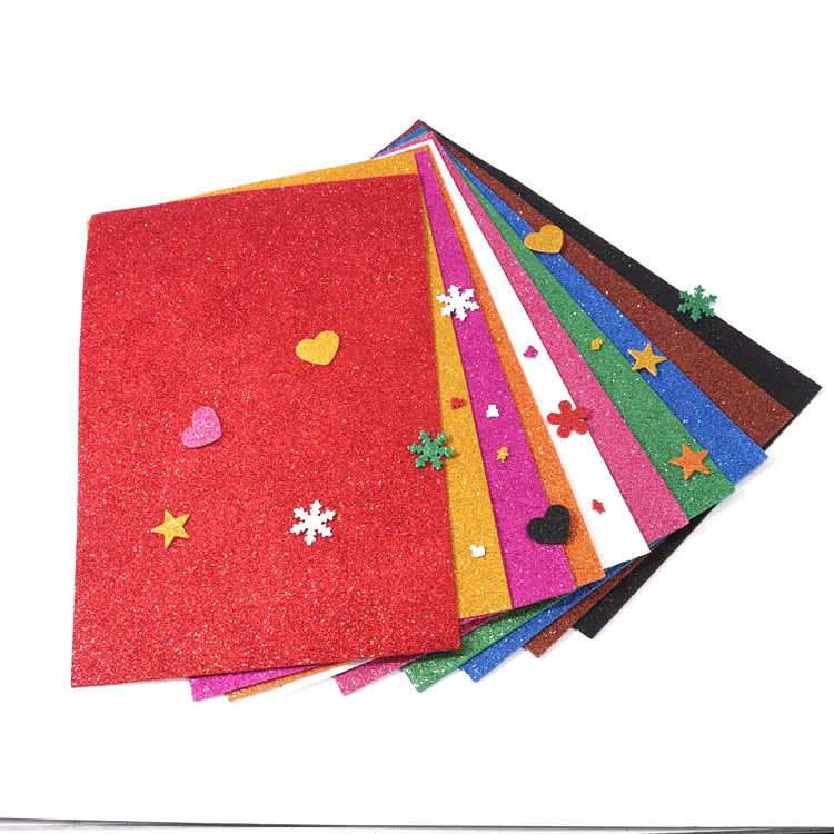 Foska ассорти 10 видов цветов блестящий материал EVA крафтовые губчатые листы с прочной клейкой основой для рукоделия