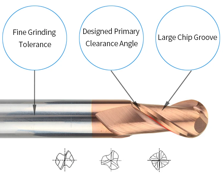 JR купить десять получить один бесплатно 2F Сферический носовая Концевая фреза HRC55 CNC карбидный Фрезерный резак