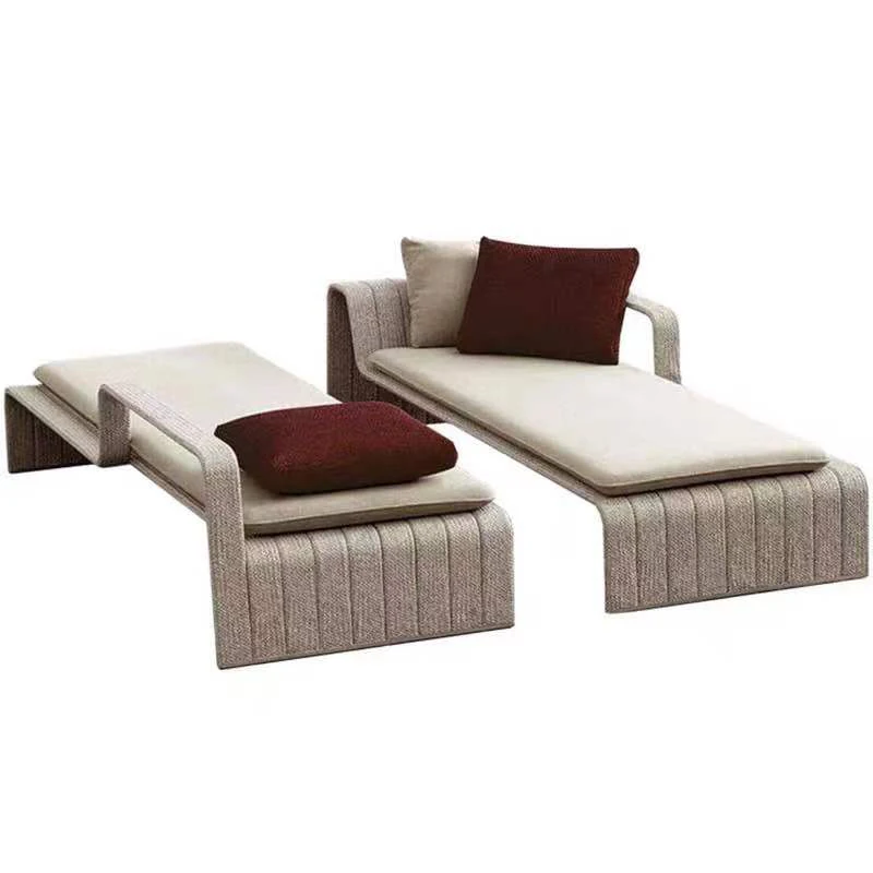Hot Sale outdoor sun lounger furniture garden lounge chair Outdoor rattan sofa hotel club balcony lazy lounge chair