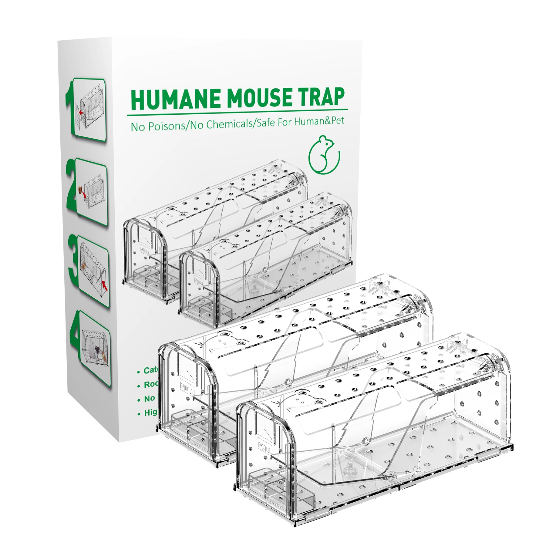 X-Pest Hot Selling 2024 Latest Version Humane Mouse Trap AR04E PRO Smart Mouse Traps No Kill Pest Control Rodent Mice Rats Trap
