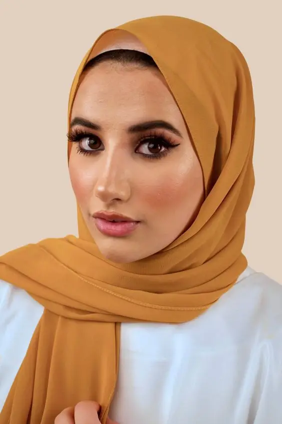 Plain Color Chiffon Scarf  Headband Female Islamic Head Cover Wrap for Women Muslim  Hair Scarves Headscarf Jersey Hijab