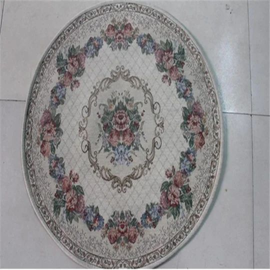 High quality 1.2m by 1.2m round european jacquard rug for bedroom