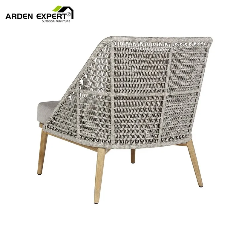 Garden Furniture Andria Pallazo Taupe Fabric Outdoor Lounge Chair Aluminum One Seat Sofa Hotel Balcony