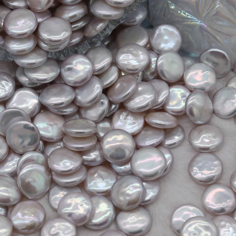 wholesale Freshwater pearl 12-14mm good quality coin shape pearl genuine loose fresh water pearl for diy jewelry making