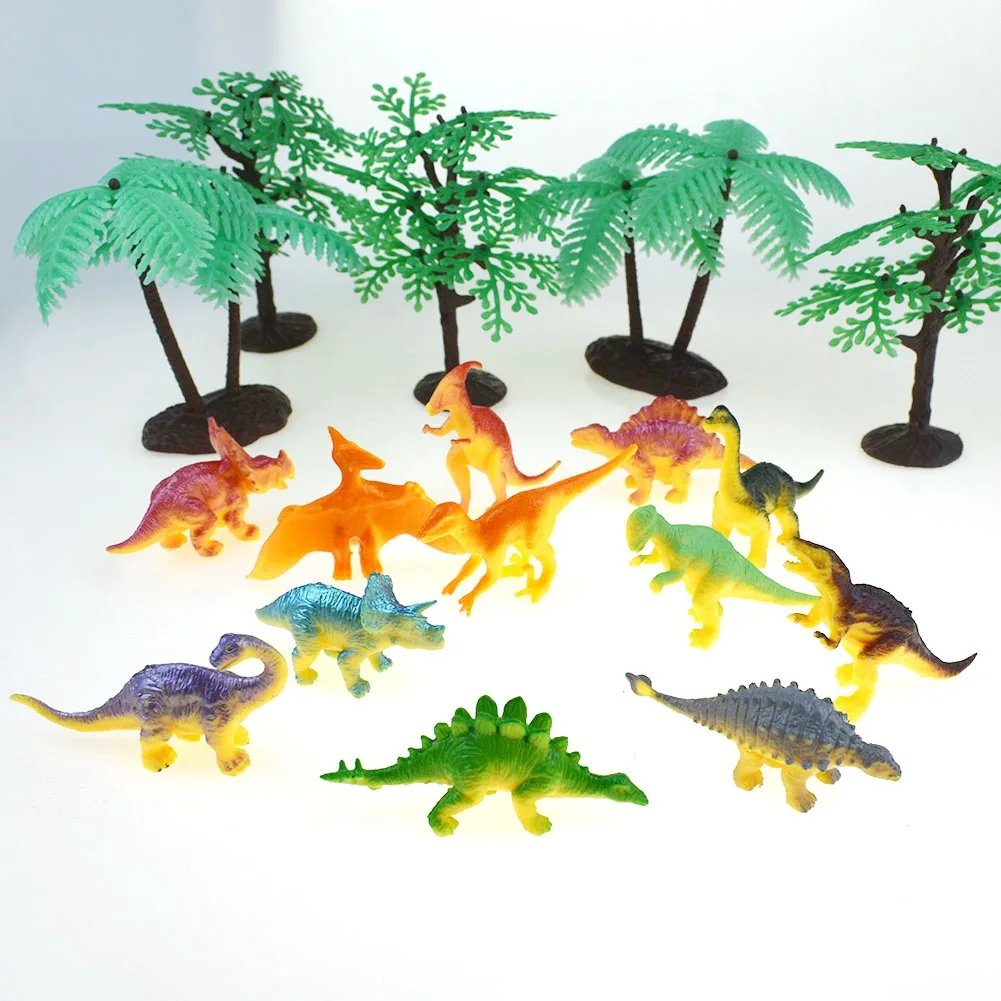 Wholesale selling 12 colorful mini dinosaur model toys educational early childhood toys for children