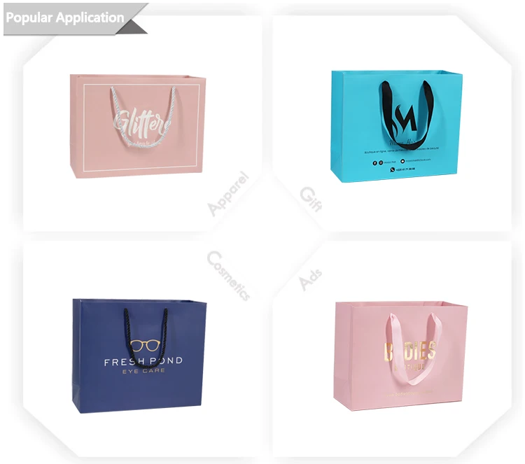 pink custom logo manufacturer wholesale lower price 250g white card retail boutique paper gift bags