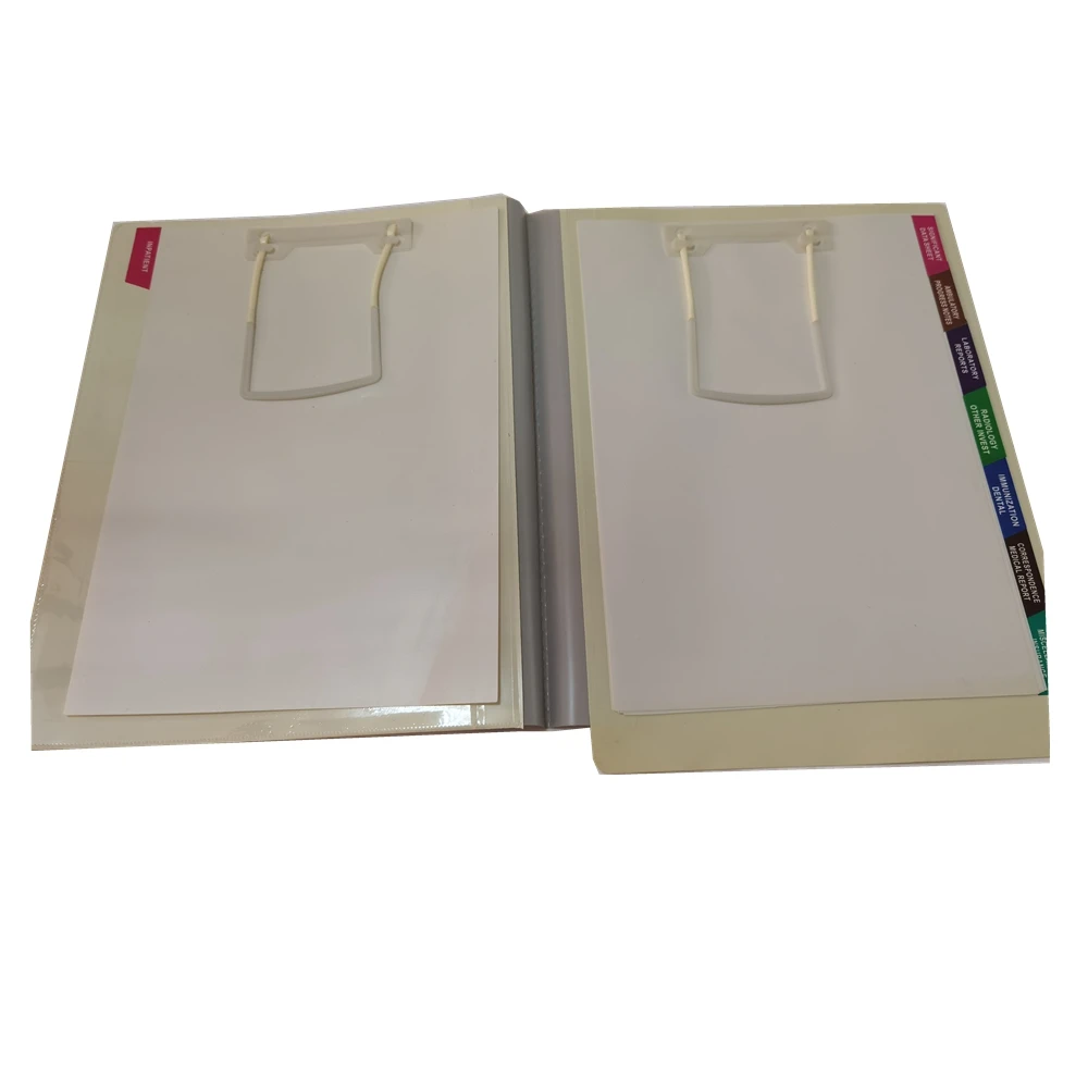 Medical File With U Clip Fastener,PVC Medical File With Divided Folder