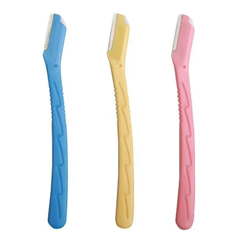 Wholesale Customized Eco-friendly Plastic Eyebrow Trimmer Kit Makeup Tool facial Razor for Eyebrow Shaping
