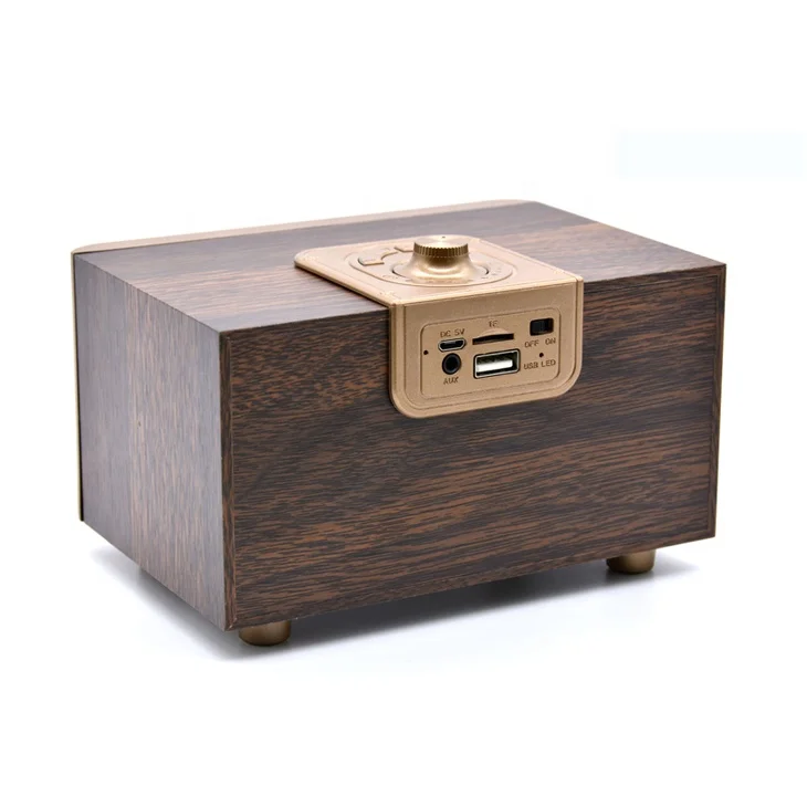 wholesale Speaker  OEM Customized mini wireless blue tooth sub1 powered bass module wooden speaker