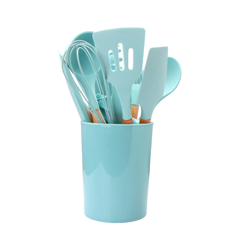 Kitchen Gadgets Wooden Handles Silicone Spatula Mat Spoon Nonstick Cookware Utensil Silicone Cooking Kitchen Utensils Silicone