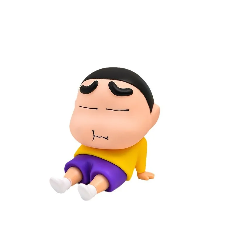 Crayon Shin-chan lazy mobile phone holder cartoon cell phone stand desktop ornaments hand-made model doll