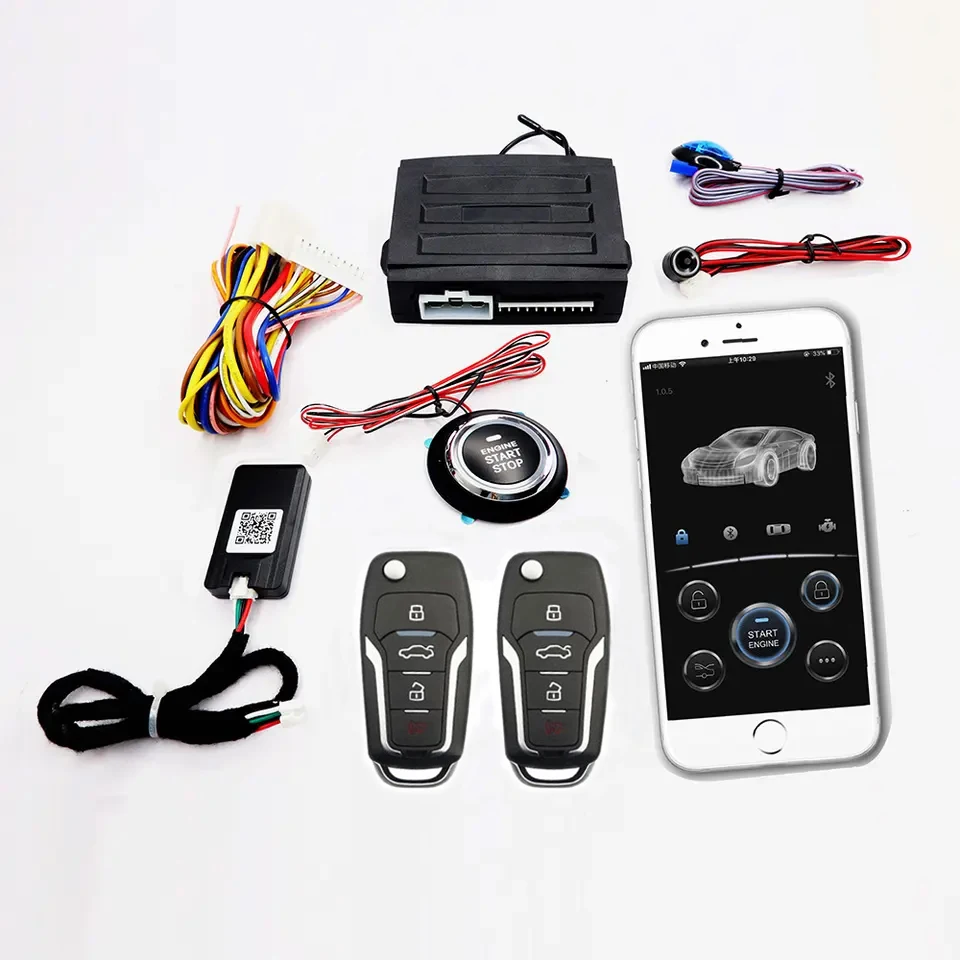 Universal Car Remote Engine Start Stop Kit Bluetooth Mobile Phone App BT Control Engine Ignition Open Trunk Keyless Go System