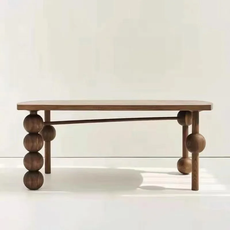 Minimalist style  solid wood round dining table side table modern