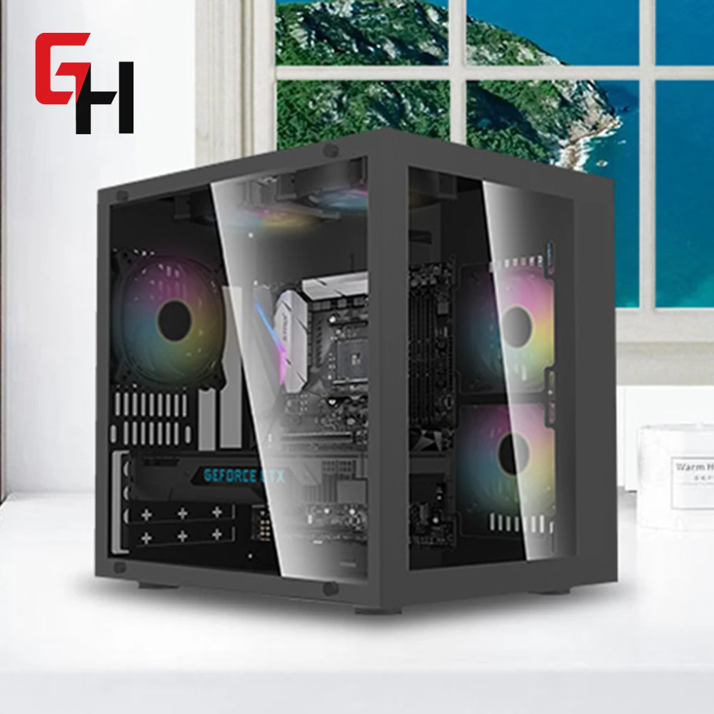 Custom Computer Case Tower ATX/M-ATX/MINI-ITX Motherboard Gaming CPU Cabinet PC Case With RGB Cooling