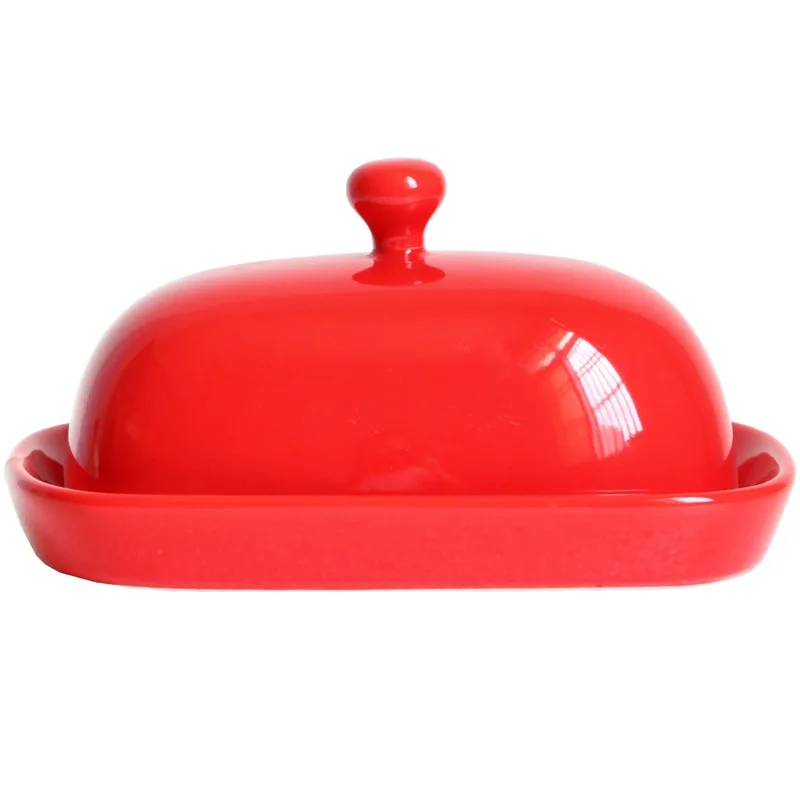 
Hotel Restaurant Western Food butter box ceramic With Lid Tableware Household Butter Cheese Snack Dish Plate 