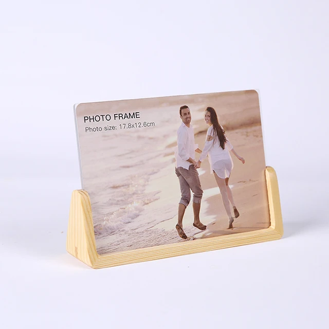 U shaped beech photo frame Custom wood photo frame Desktop decoration crafts