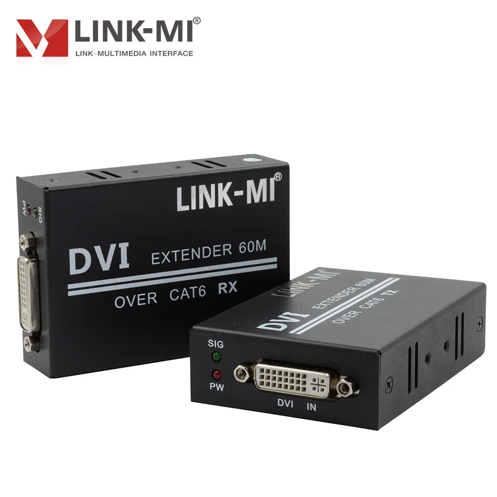 DVI Extender 60M Over Single UTP LAN Cable Support HDMI Signal DVI Extender over Cat5 Cable DVI to UTP Converter