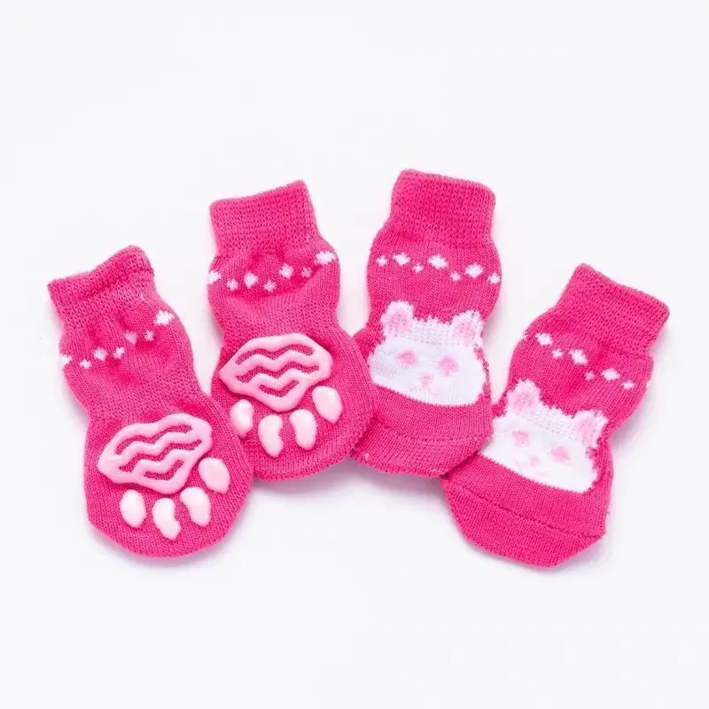 Wholesale Different Pattern Soft Pet Socks Cartoon Anti-slip Waterproof Warm Cute Pet Dog Socks