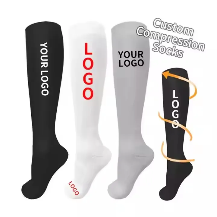 Custom Logo Knee High Compression Socks Tall Calf Bamboo Compression Socks