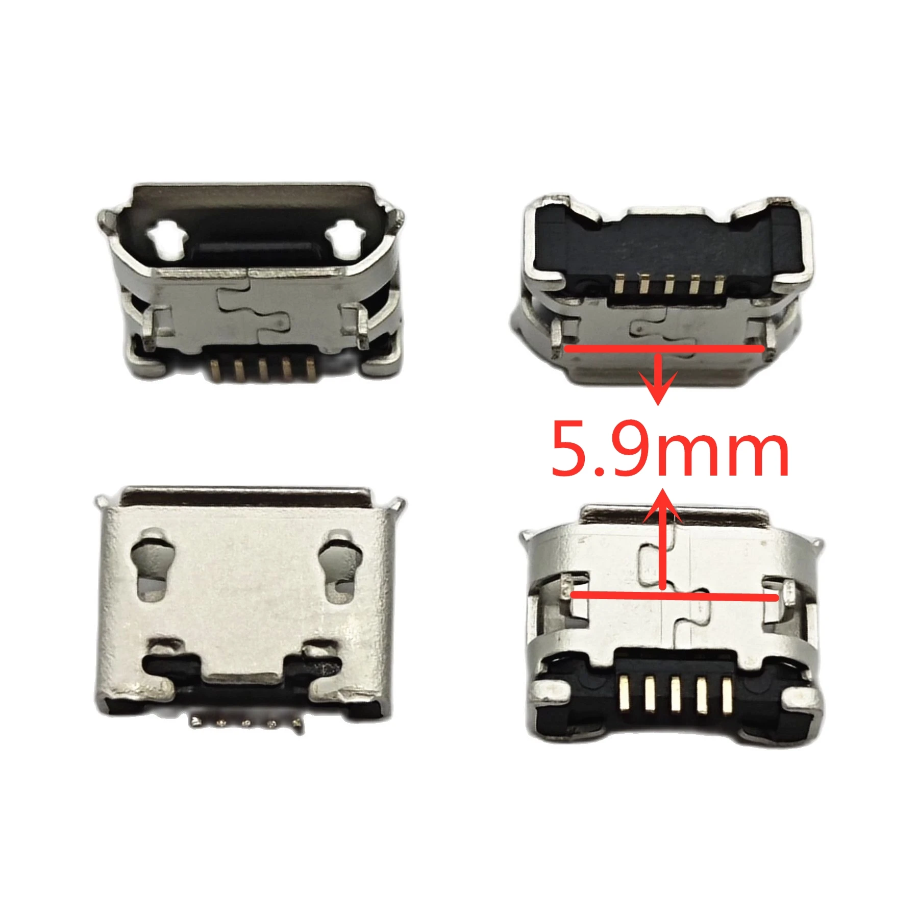5.9mm Micro USB Jack Connector DIP2 USB Charging port socket For Nokia 8600 Lenovo A60 A366T PAD A1 07 A520 A288T A500 A750