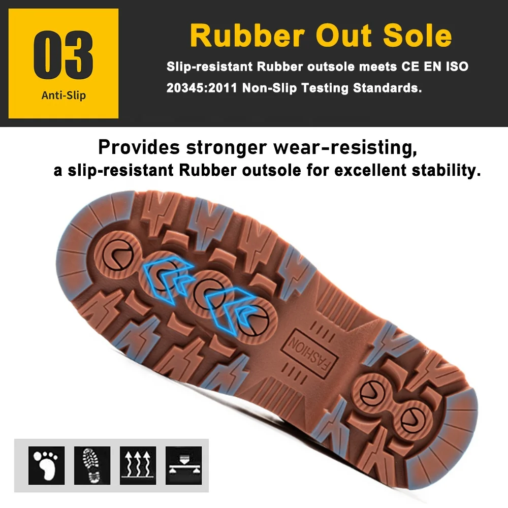 Yellow microfiber leather anti slip rubber sole puncture proof steel toe premium quality safety shoes without lace