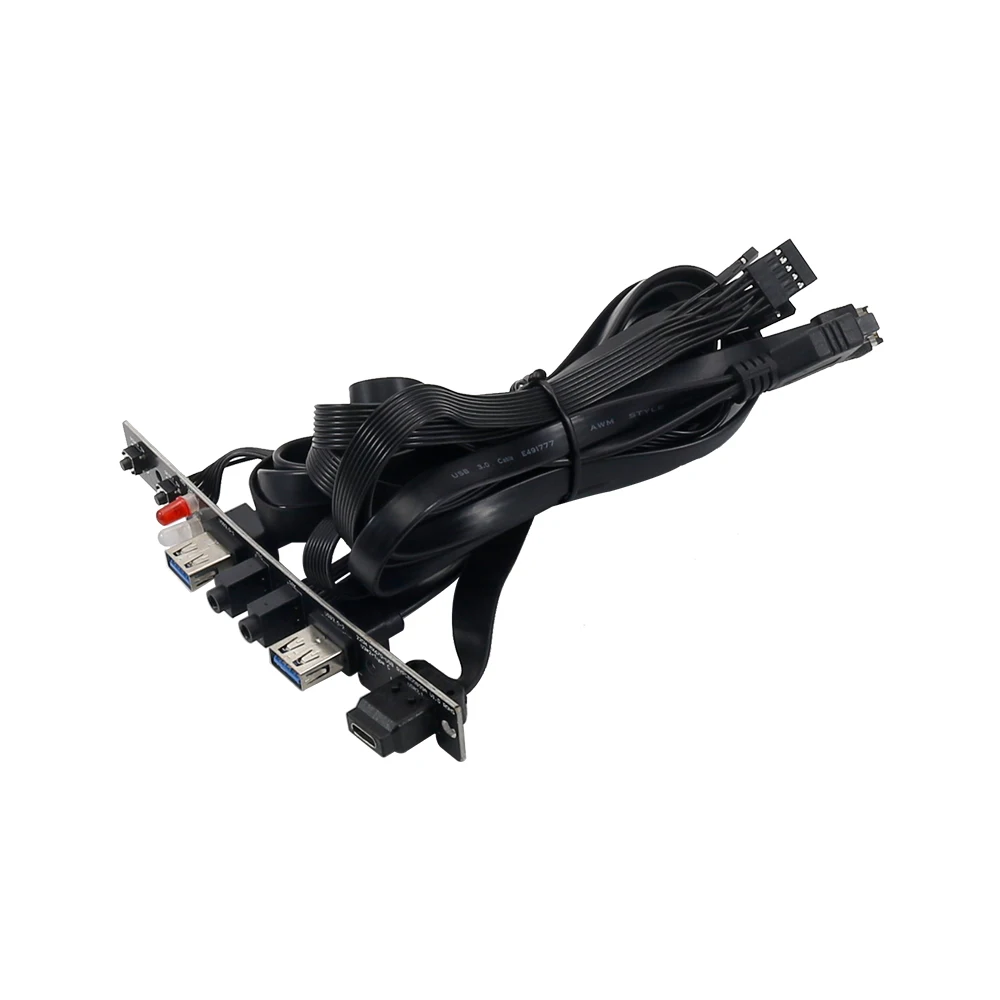 Chassis Front Panel Mounted Dual USB 3.0 USB 3.1 PCB Circuit Board Audio I/O Board Extension Cable