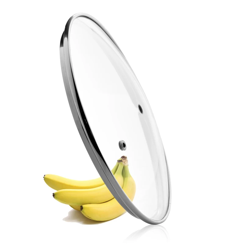 Shixing 304 stainless steel rim 4mm float tempered glass lid  G type T type pan lid glass pan lid